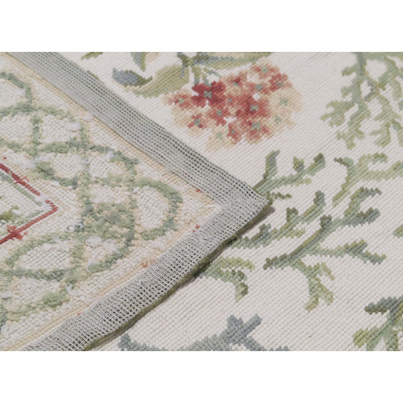 Hand-Knotted High-Quality Ivory and Ivory Area Rug