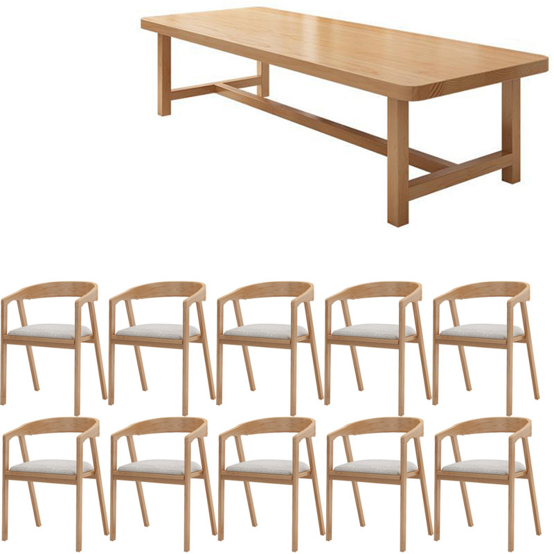 Modern and simple solid wood conference table set, H 29,5 po x L 110,2 po x l 47,2 po