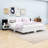 Wood Floating Platform Bed with LED Lights and Built-in Nightstands-1369236731-1369236729