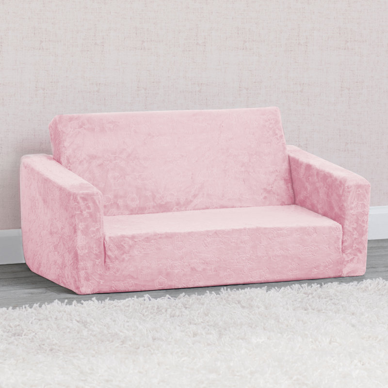 Serta Perfect Sleeper Extra Wide Convertible Sofa to Lounger, Pink