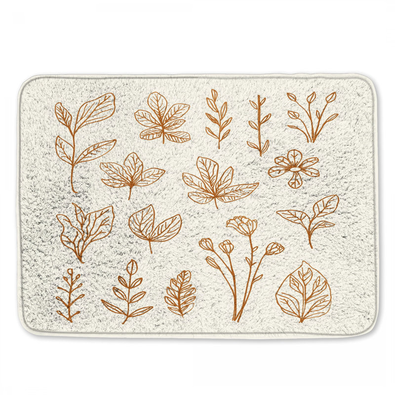 Tapis de bain Botanical Line Art, L 24 po x L 17 po