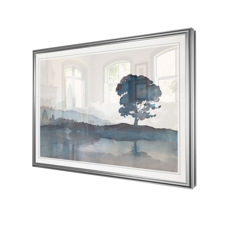« serene silhouette ii », reproduction, H 20 po x l 24 po x P 1,5 po, Cadre argenté