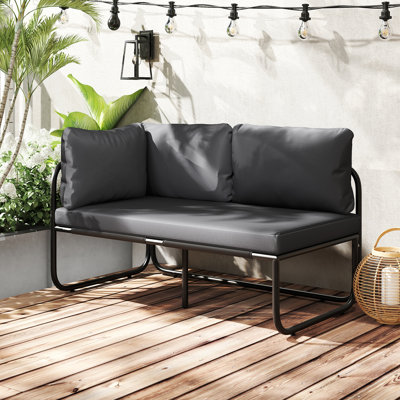 65cm Wide Straight Metal Patio Sofa