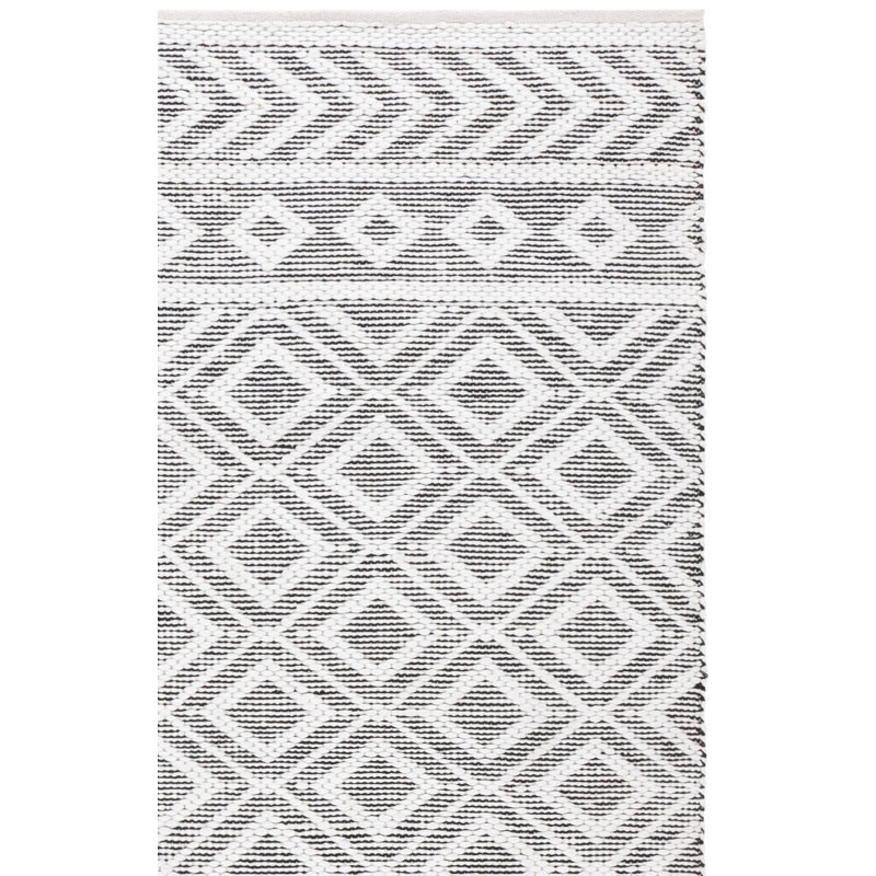 Chindi en papier tissé à la main à 80% Montauk 178 Tapis géométrique lavable à la machine 20% coton, Rectangle 9 pi x 12 pi