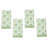 Set of 4 Floral Pattern Cotton Napkins, 20 x 20 Inch, Green