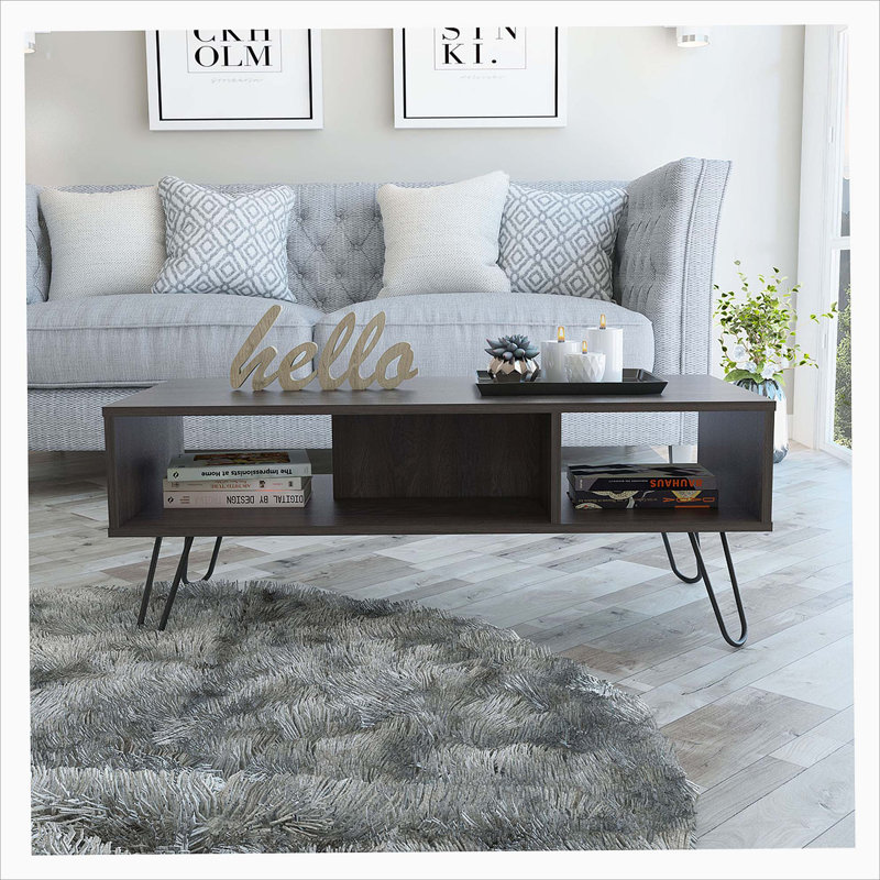 Table basse Vassel, H 17,7 po x l 39,8 po x P 17,7 po, Espresso