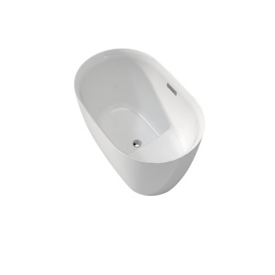CASAINC 34.25" Acrylic Freestanding Soaking White Bathtub With Built-in Seat