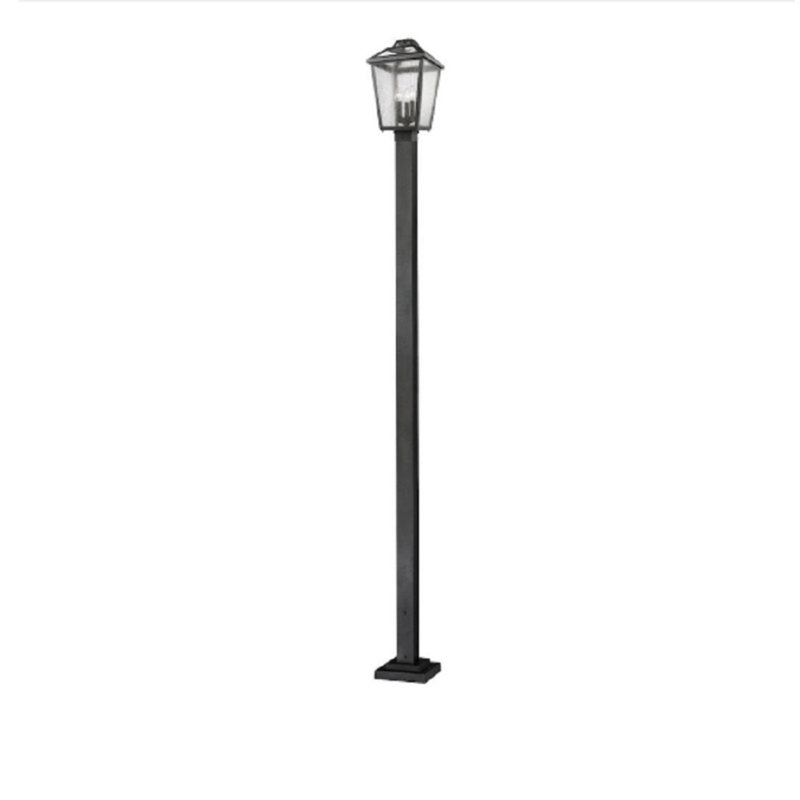 Lampadaire d'extérieur 3 lumières Saxon, Bronze huilé, H 114 po x l 11 po x P 11 po