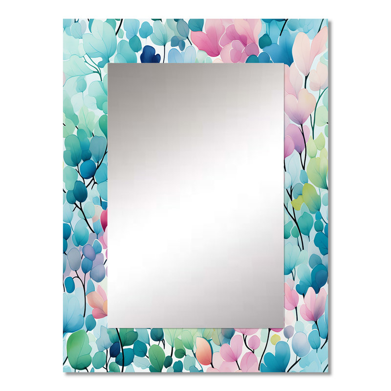 Hastin - Pink Modern Wall Mirror, 32 po x 24 po