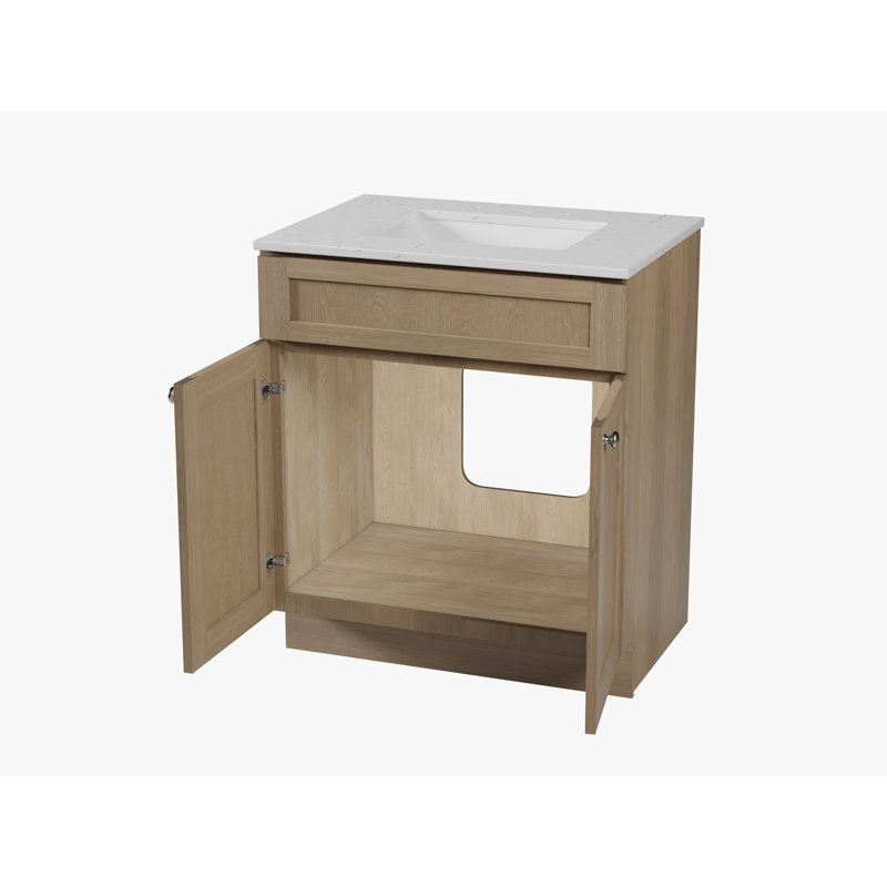 Ensemble de meuble-lavabo simple 30 po Chrisna, Chêne naturel