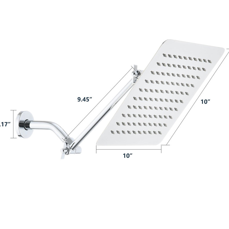 10" Square Shower Head With Stainless Steel Feature - Corrosion Construction, Stainless Steel