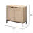 Mary 2 Door Accent Cabinet In Washed Wood & Black Metal