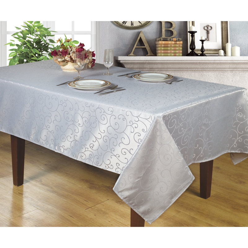 Nappe de couleur argentée oblongue 52 x 70 po Marina, Argent, L 70 po x l 52 po