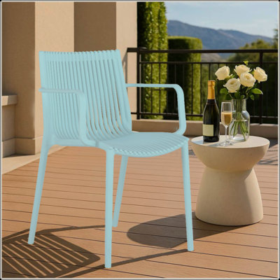 4-Pack All-Weather Polypropylene Chairs – Stackable Lounge Chairs For Poolside, Garden, Restaurant & Indoor Use