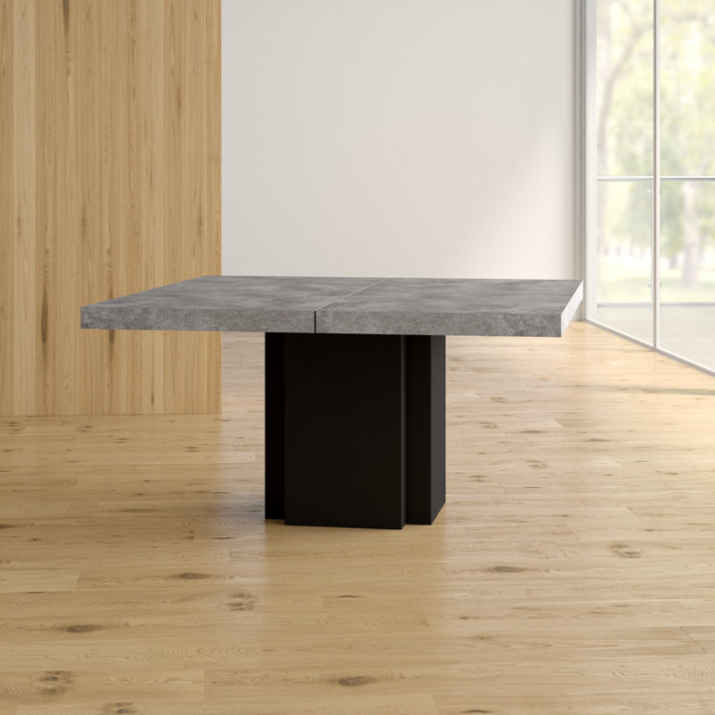 Dion Dining Table, 30" H x 51" W x 51" D, Gray/Black 