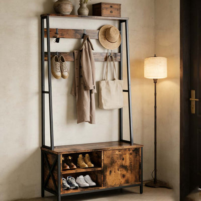 Hall Tree With Bench and Shoe Storage