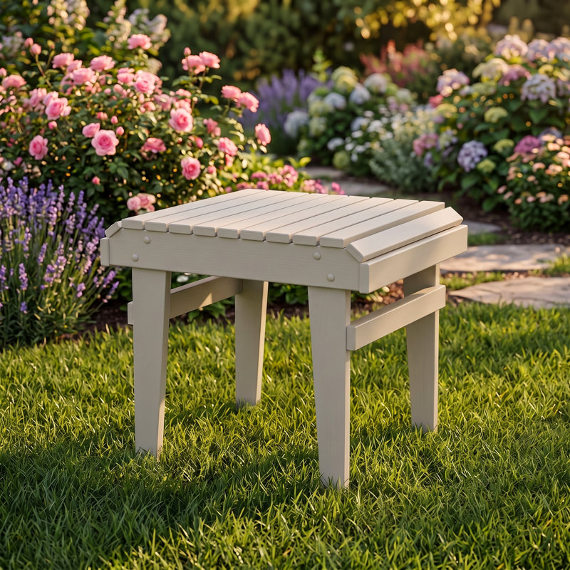 USA-Made Solid Wood Adirondack Accent Side Table – 14 Weather-Resistant Finish Colors, Antique Graystone