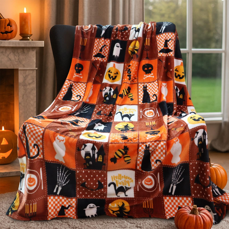 Couverture simple Gogreen Cozy, Lit simple, Orange