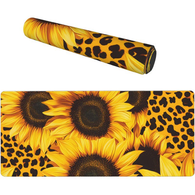 Mouse Pad Sunflower Floral Extended Desk Mat Holiday Desk Decor, 15.7 x 31.5 in