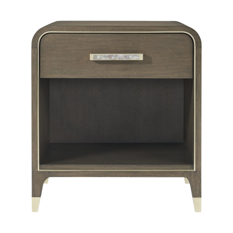Judith Leiber Couture 1 - Drawer Nightstand, Gold/Gray/Mink