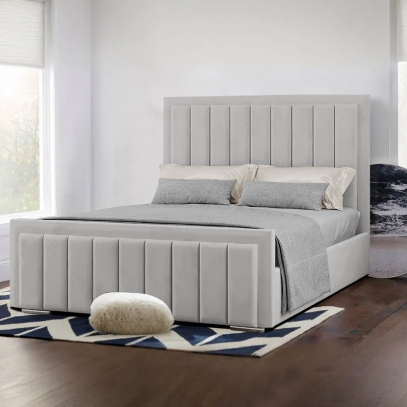 Upholstered Bed, Ice Silver, Single (3')