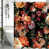 Motif floral noir / rouge