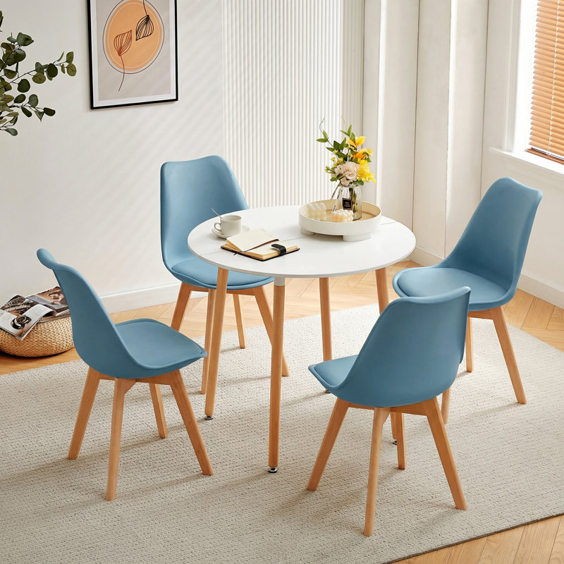 4 - Person Dining Set, White, Air Force Blue
