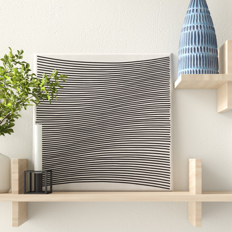 «Jamescia Modern Wavy Lines» par 5by5collective - impression sur toile tendue, H 12 po x l 12 po x P 0,75 po, Toile tendue