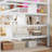 Full Size Loft Bed With LED Light & Charge Station, Loft Bed With Desk And Wardrobe For Kids-901423402
