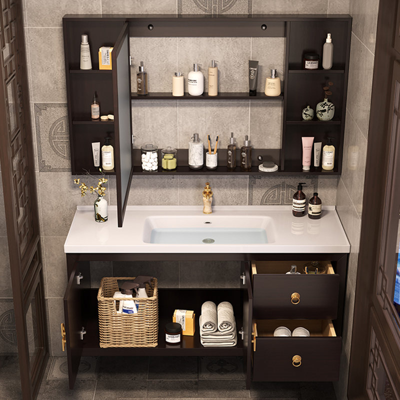 Armoire de salle de bain rétro haut de gamme de style chinois