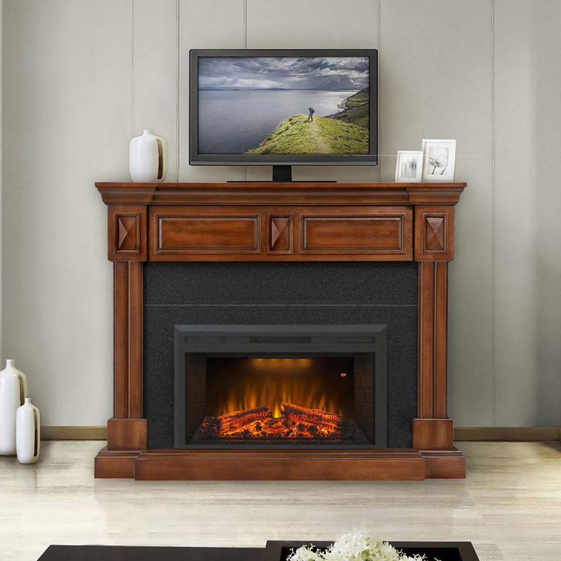 Kylah Recessed Electric Fireplace with Multicolor Flame,Remote Control & Sound of Crackling Fire, 20.9" H x 35.6" W x 9.06" D