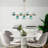 Elegant Blue and Gold Chandelier, Metal Body, 43.3 x 15.7 x 33.1 inches | 7 x E27 Sockets (Max 40W, Bulbs Not Included) | Stylish Lighting Fixture for Dining Room, Living Room, and Entryway, IP20 Rated-148673984-148673986-148673987