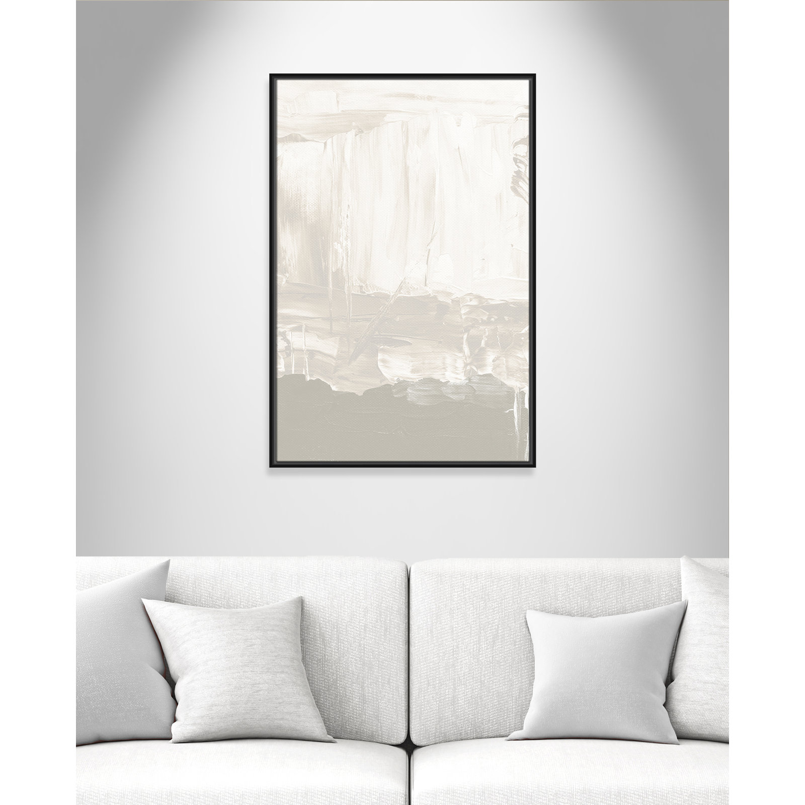 Albie "Taupe Abstract" Print, Black, 37.5" H x 25.5" W
