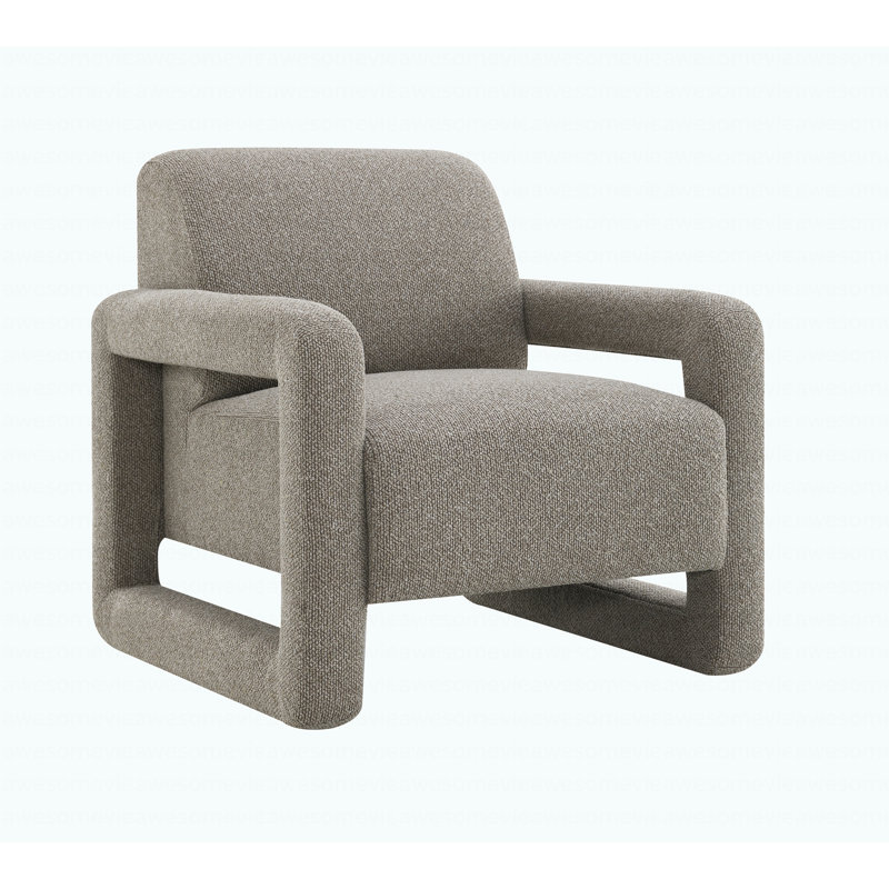 Fauteuil d'appoint moderne en chenille gris