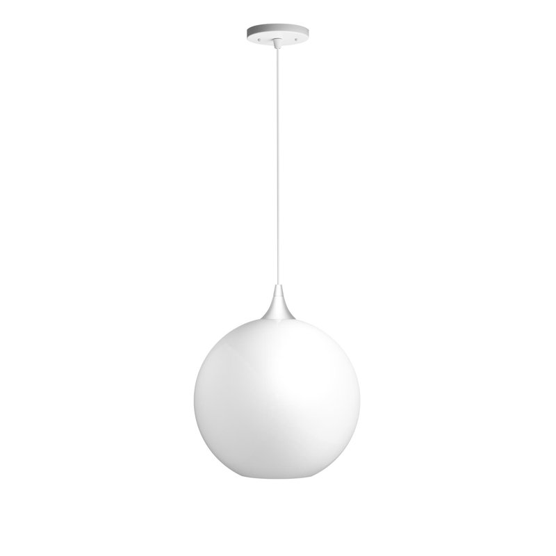 12 in. White Globe Pendant Light, 12 in., White