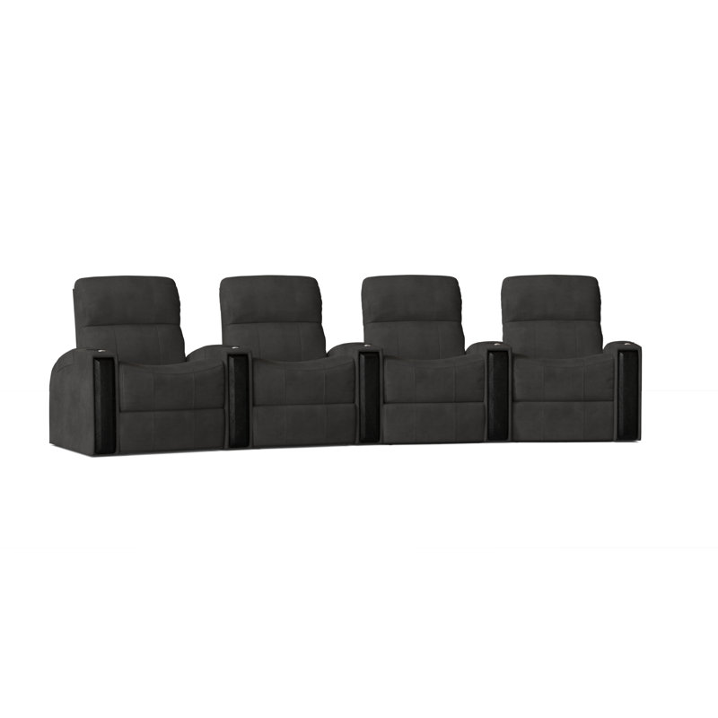Sièges de cinéma maison (rangée de 4), Anthracite Smartsuede, Électrique