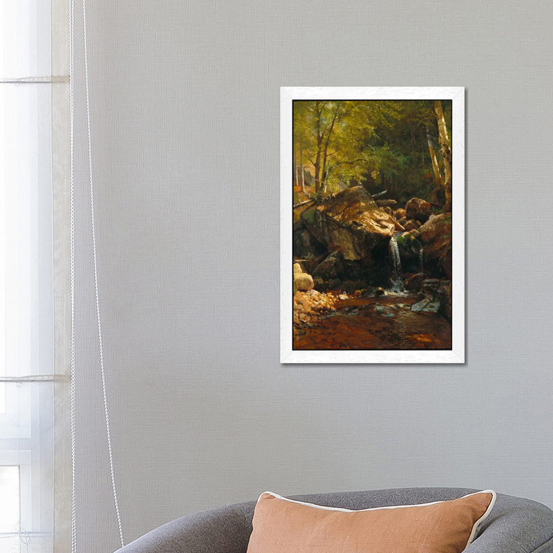 Thompson Cascade, White Mountains by Albert Bierstadt - Floater Frame Painting on Canvas, 66.04 cm H x 45.72 cm W