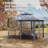 Quick Setup Portable Gazebo Tent - 11x11 FT Waterproof Outdoor Canopy with Mosquito Netting, Portable Carrying Bag for Patio, Backyard, Garden - Grey
