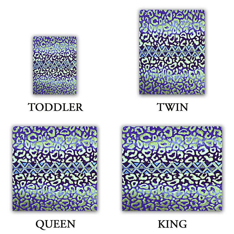 Ensemble de housse de couette leopard trail, 1 housse de couette grand + 2 taies standards, Gris / Mauve