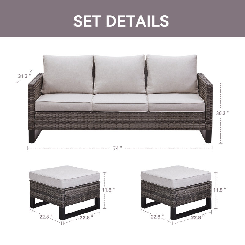 74 po de largeur, gris, Beige