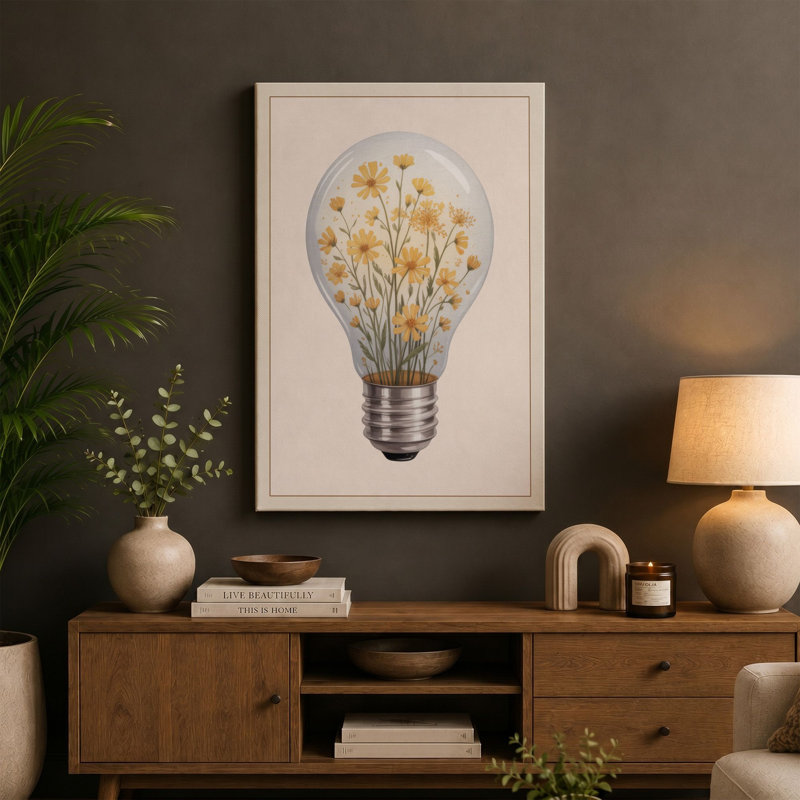 Bulb in Bloom Botanical - Wrapped Canvas, 18x12 - 45.7 x 30.5 cm, White Border
