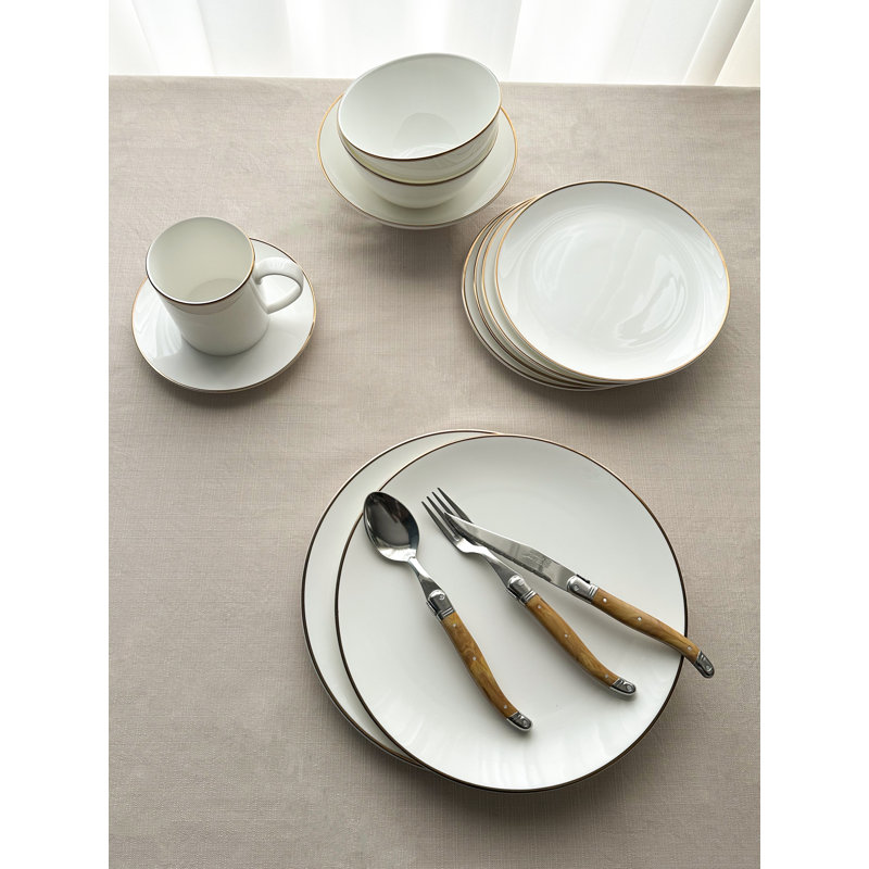 Alex Platinum Bone China Dinner Plate, Gold