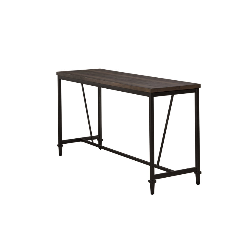 Caren Walnut Solid Wood Top Metal Base Dining Table