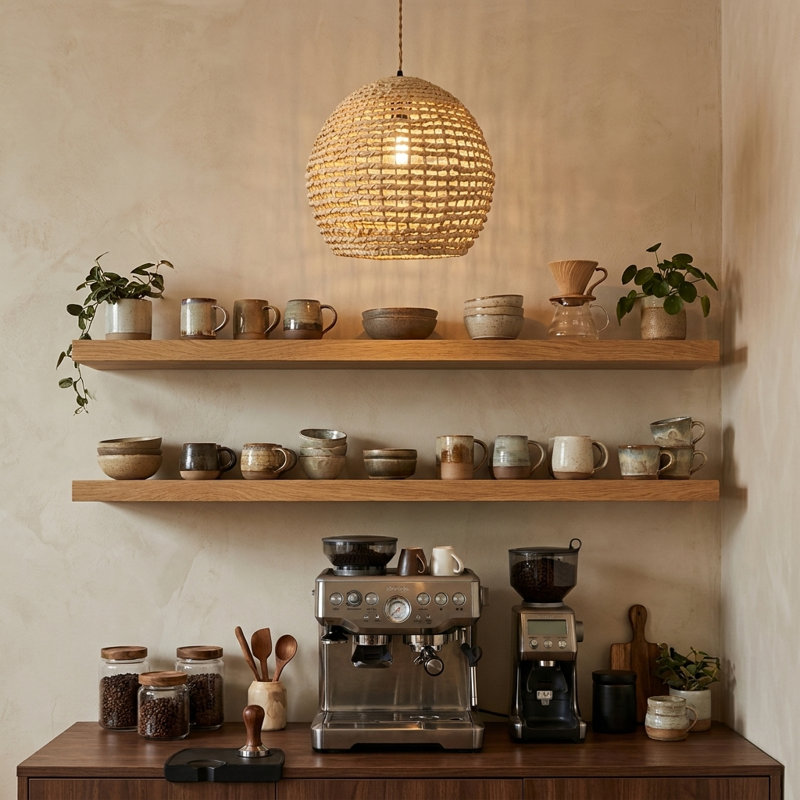 Stauton 1 - Light Natural Globe Pendant Light Handmade Natural Rattan Shade in Brass Finish Coastal Kitchen Light