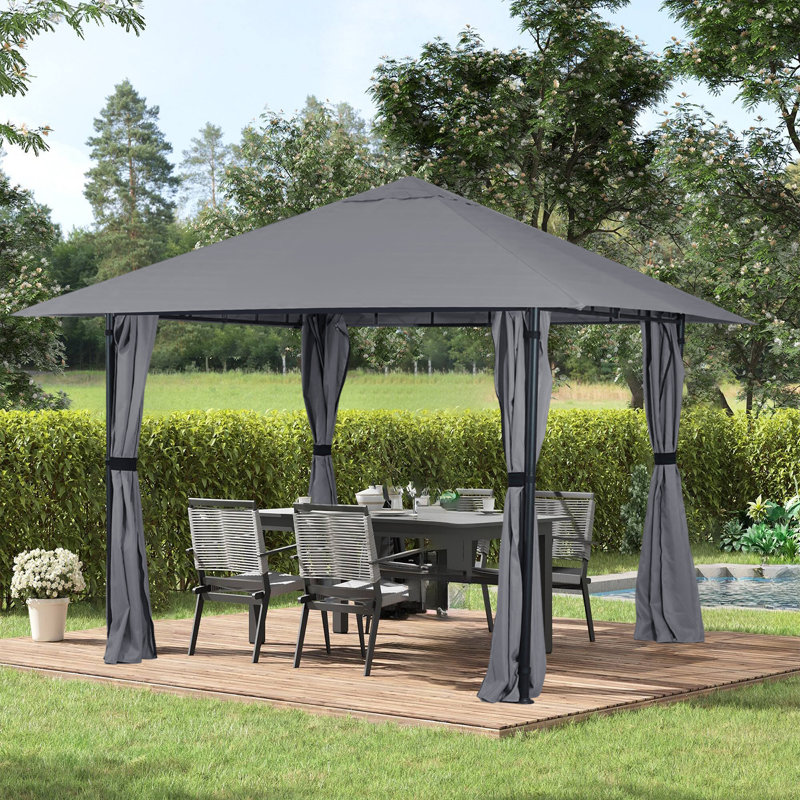 Asheka 3m x 3m Metal Party Tent, Grey