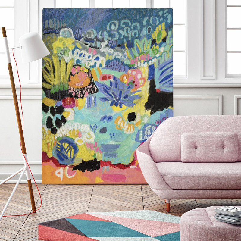 Reproduction d’art sur toile tendue, "whimsical pond iii" par karen fields