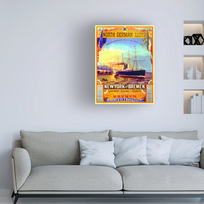 German School The North German Lloyd Line, 1883 Canvas Art