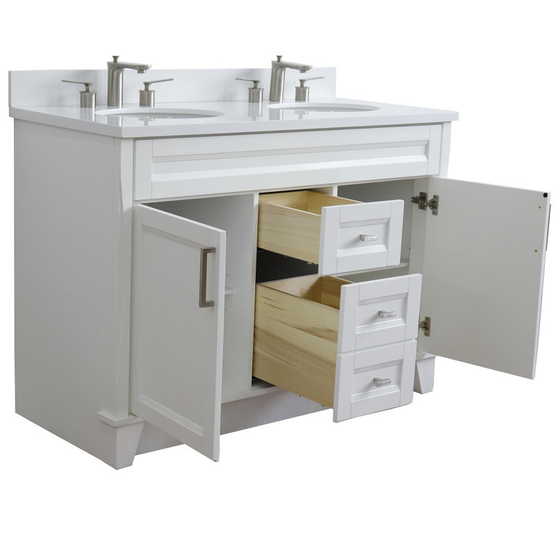 49'' Double Bathroom Vanity with Quartz Top