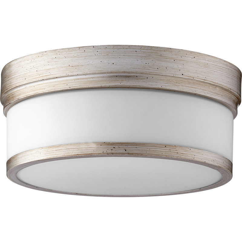Plafonnier encastré 2 lumières 12 po Brylan, Feuille argentée vieillie