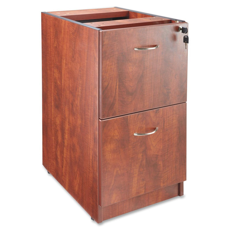 Essentials Series 2-Drawer Desk File Pedestal, Cherry